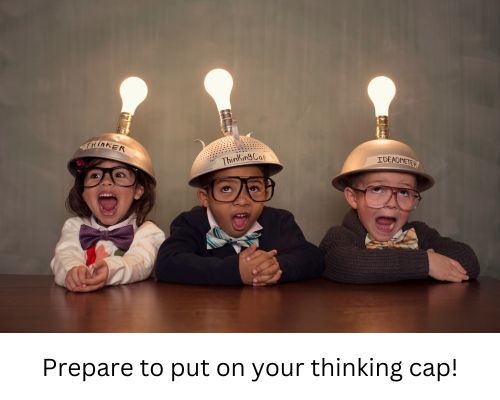 image showing kids with thinking caps on their heads which relays how you have to think creatively about how you want to start your private label product